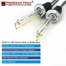 55W H1 Heavy Duty HID Xenon Replacement Bulbs (Pack of 2)